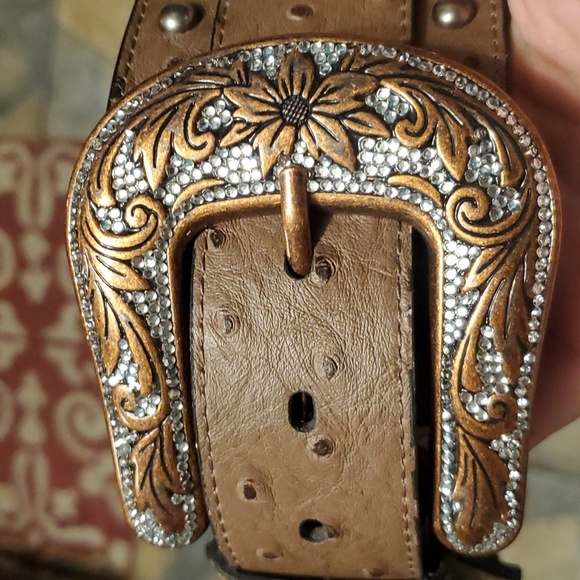 Wide Roper Ostrich Belt XXL - Picture 7 of 7